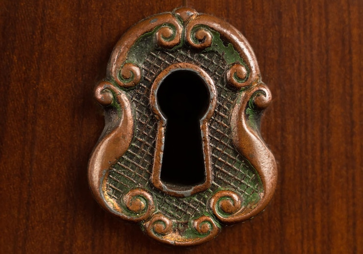 Foto disegno decorativo del buco della serratura