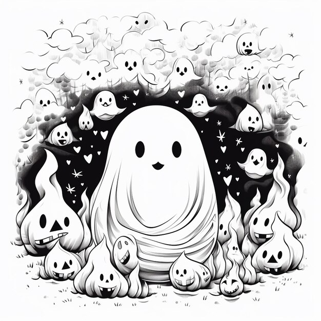 Disegno del costume fantasma di Halloween