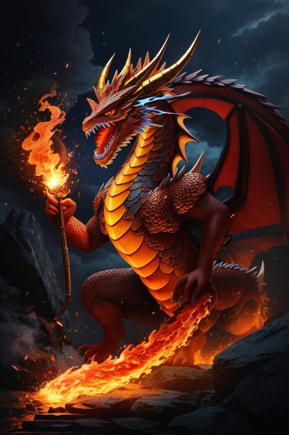 Disegno del logo dell'illustrazione del drago
