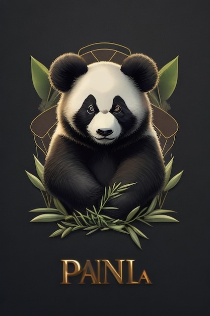 Disegno del logo dell'illustrazione del panda