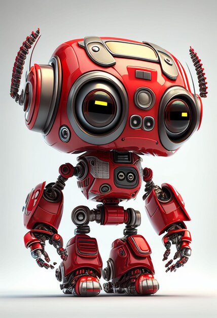 Disegno del personaggio di un piccolo robot carino su sfondo isolato creato con la tecnologia generativa AI