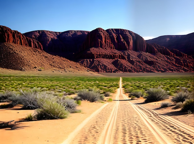 Disegno del sentiero del deserto con i colori Pantone