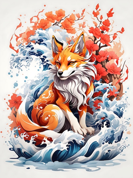 disegno del tatuaggio kitsune