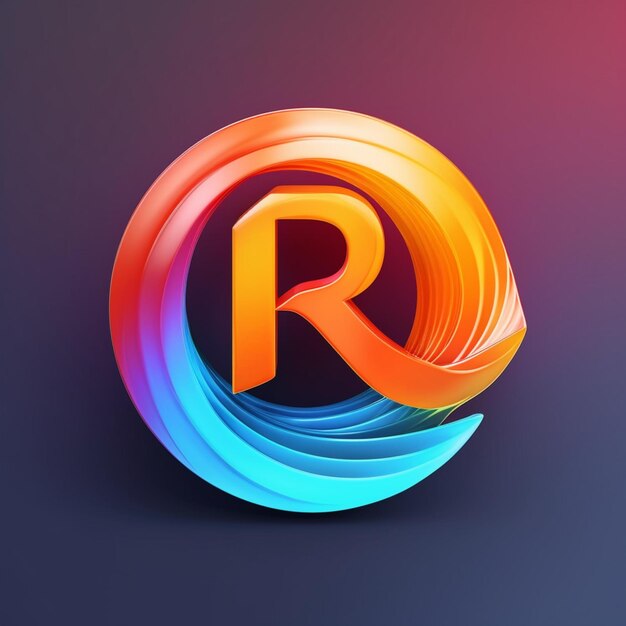 Disegno dell'icona del logo della lettera R