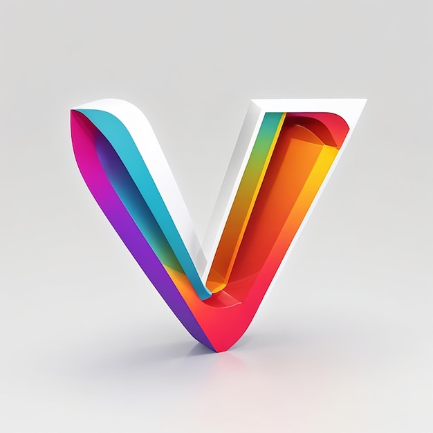 Disegno dell'illustrazione dell'icona vettoriale del modello del logo della lettera V generato ai