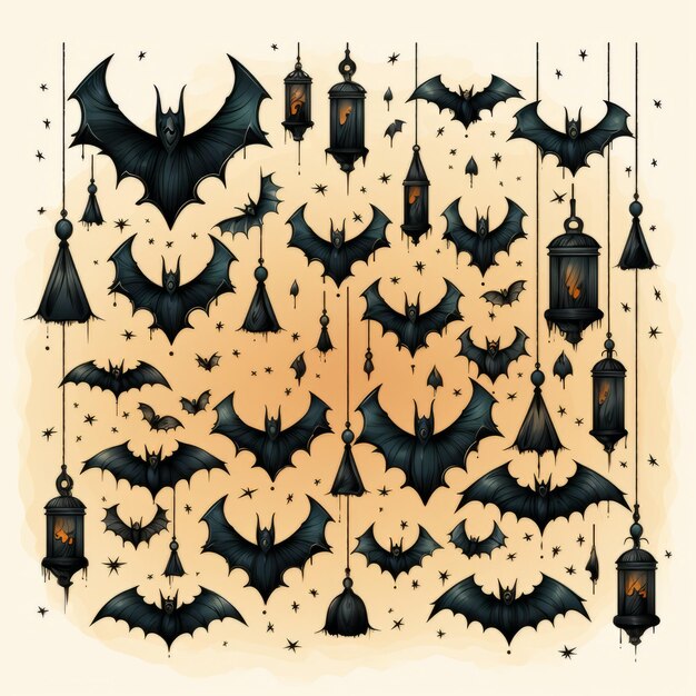 Disegno dell'illustrazione di Halloween spaventoso