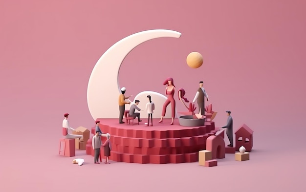 Disegno della bandiera 3d del Ramadan