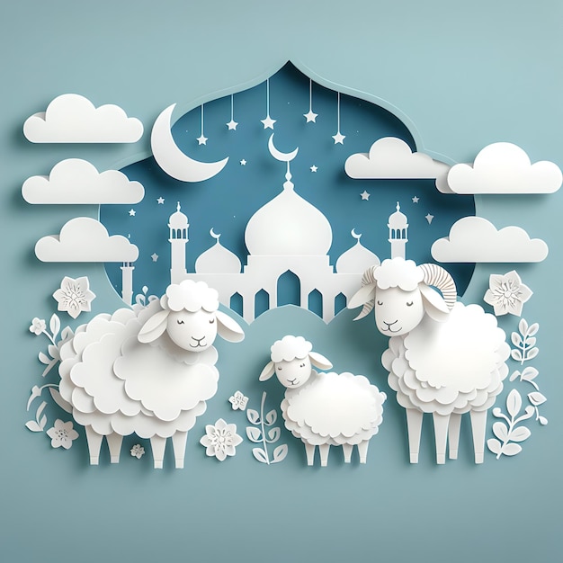 Disegno della carta di Eid Mubarak