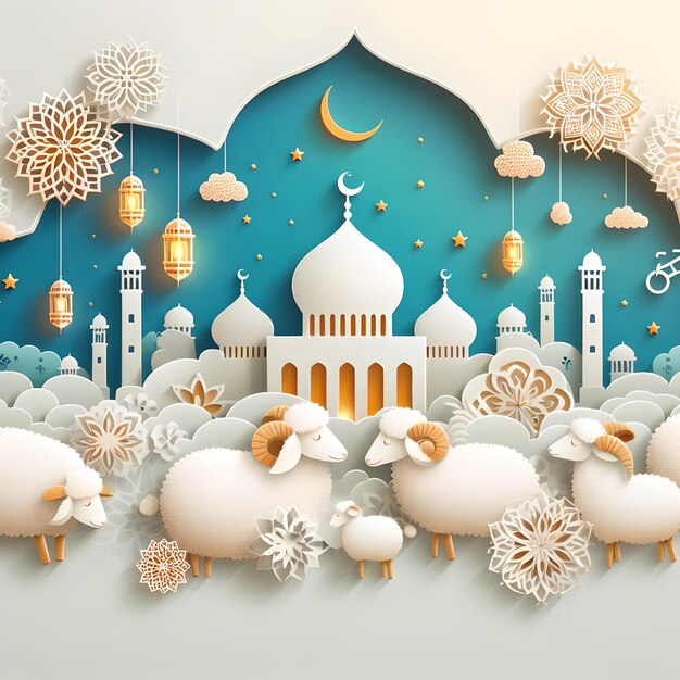 Disegno della carta di Eid Mubarak