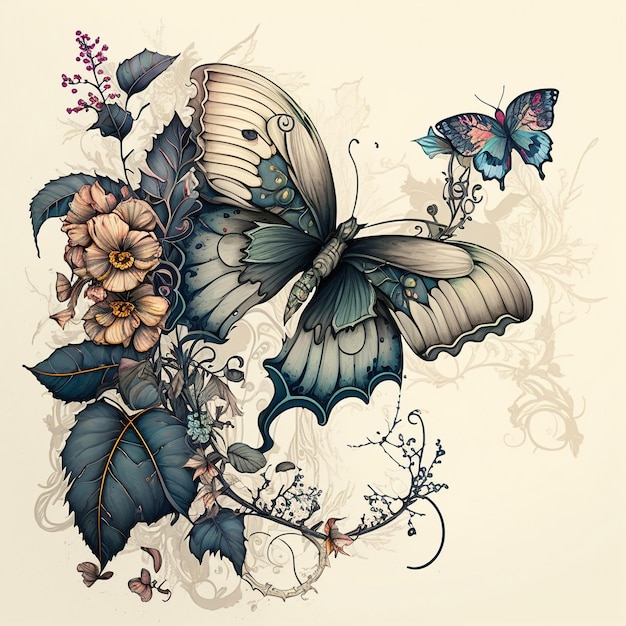 Disegno della farfalla dell'acquerello