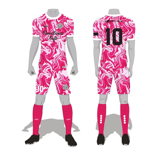 Disegno della maglia da calcio di marmo rosa