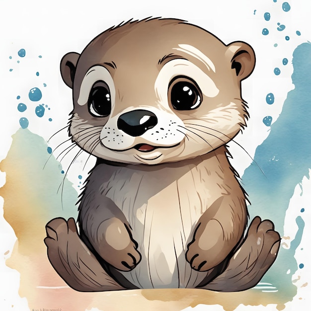 Disegno della maglietta Little Otter