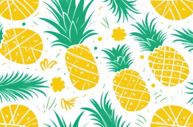 Disegno di ananas su sfondo bianco