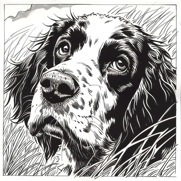 Disegno di cane Springer Spaniel inglese Pagina del libro da colorare