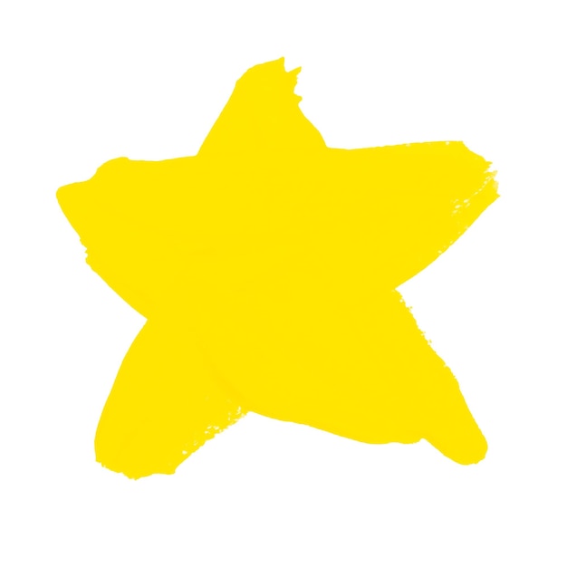 Disegno di carta di colore giallo isolato su sfondo stella