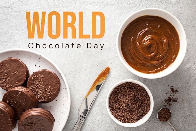 Disegno di collage per la Giornata Mondiale della Cioccolata