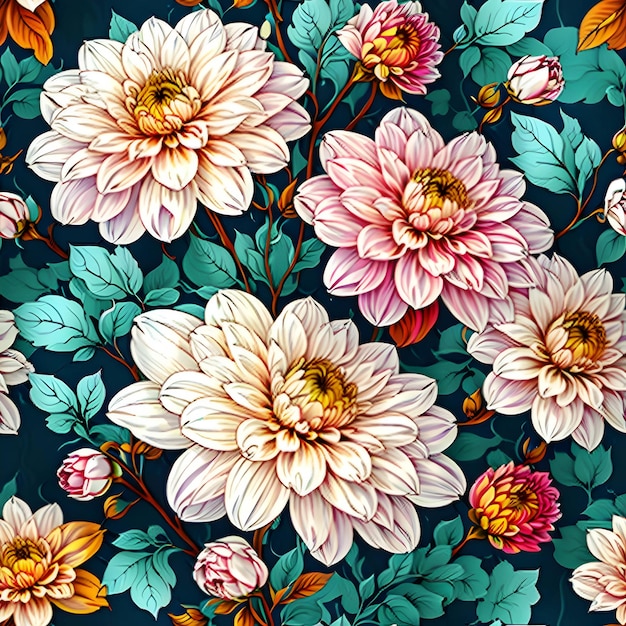 Disegno di fiori di dahlia