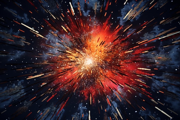 Disegno di fuochi d'artificio astratto con un dinamismo ed energia 00053 00