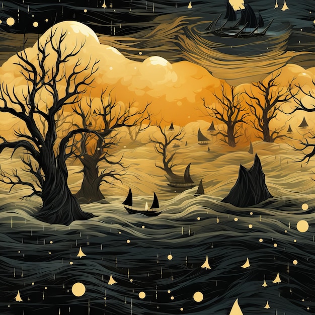 Disegno di illustrazioni spaventose per Halloween