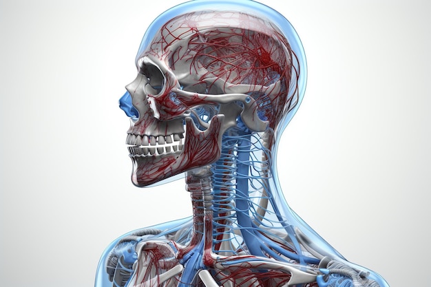 disegno di linea medico corretto del corpo umano scansione MRI istruzione medica su sfondo bianco Generato con AI