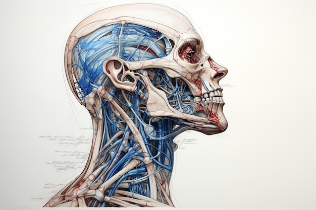 Disegno di linea medico corretto della deformità del bottoniere su sfondo bianco Generato con AI