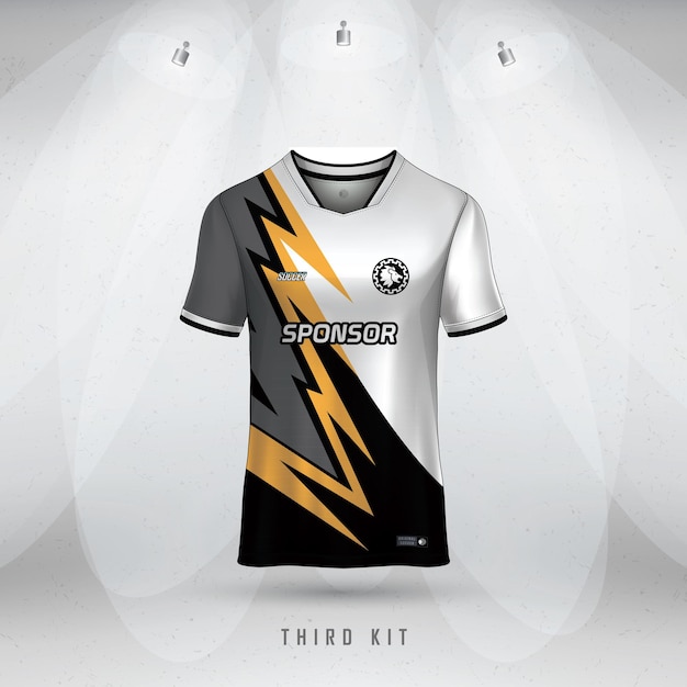 Disegno di maglie sportive a texture astratte per giochi di calcio