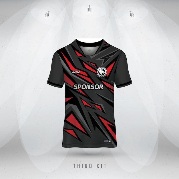 Disegno di maglie sportive a texture astratte per giochi di calcio