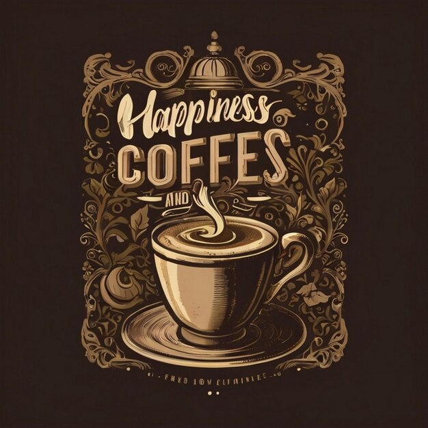 Disegno di maglietta da caffè a nastro tipografico per la Giornata internazionale del caffè