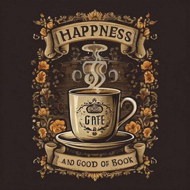 Disegno di maglietta da caffè a nastro tipografico per la Giornata internazionale del caffè