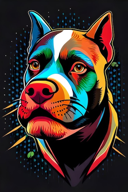 Disegno di maglietta del cane Pitbull
