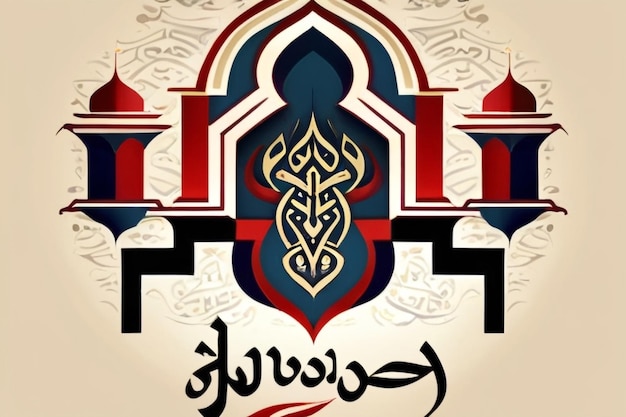 Disegno di maglietta di calligrafia araba di Romadan Mubarak