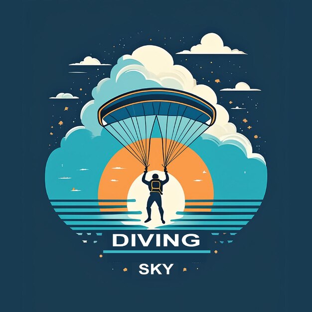 Disegno di magliette per le immersioni in cielo