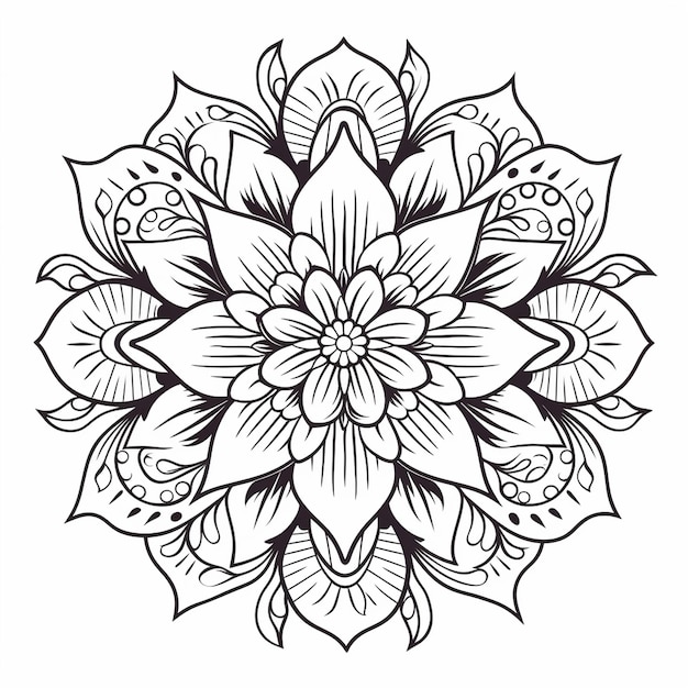 Disegno di mandala floreale in stile elegante