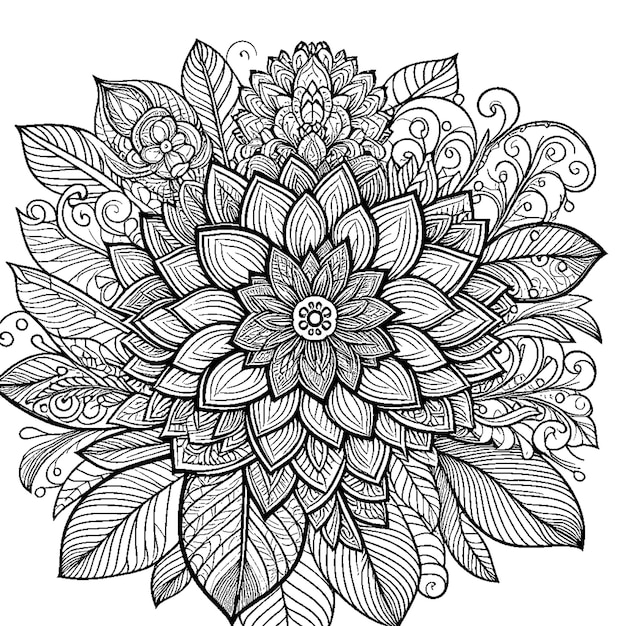 disegno di mandala floreale