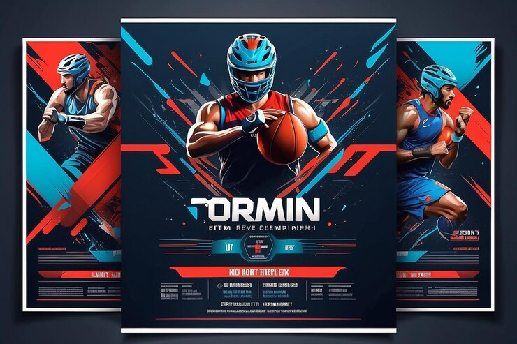 Foto disegno di modello di poster per tornei o campionati sportivi