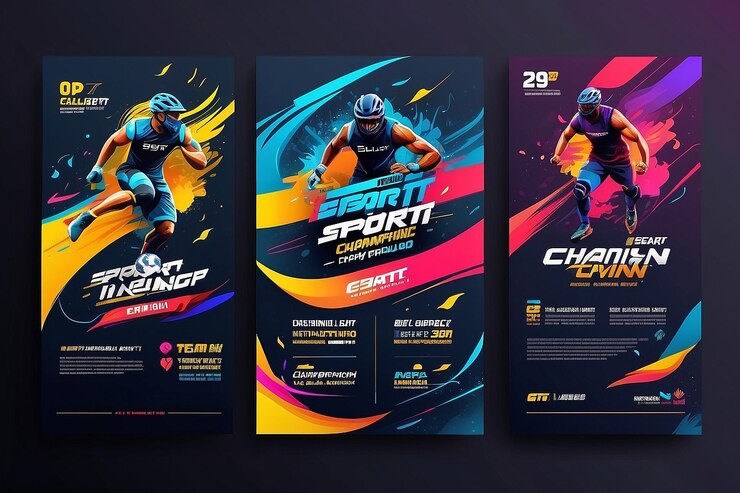 Foto disegno di modello di poster per tornei o campionati sportivi