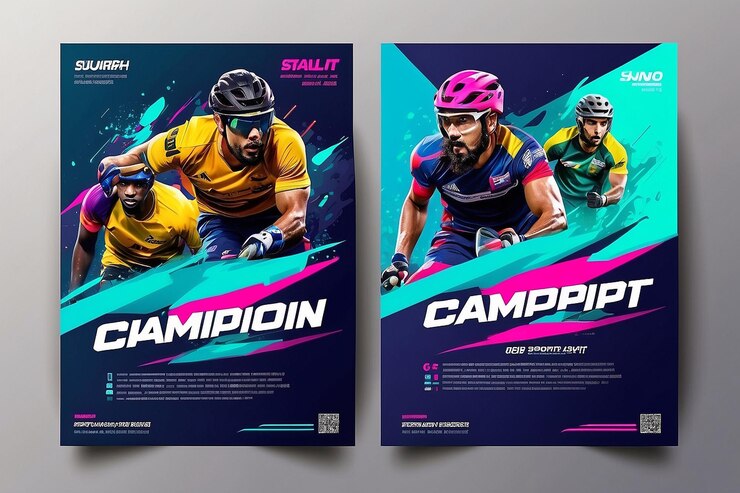 Foto disegno di modello di poster per tornei o campionati sportivi