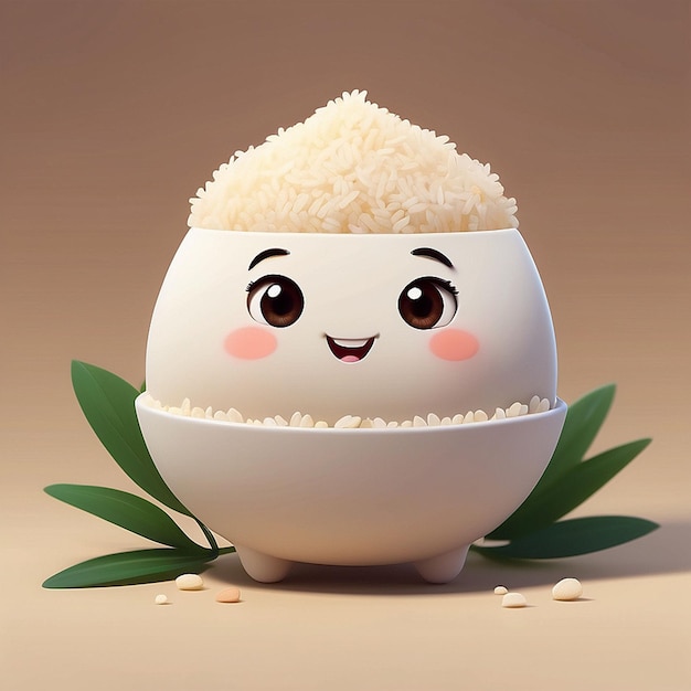Disegno di personaggi di riso carino 3D