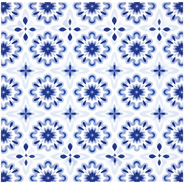 Disegno di piastrelle di sfondo solare blu porcellana