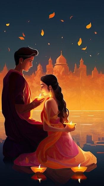 Disegno di poster di Diwali Illustrazione