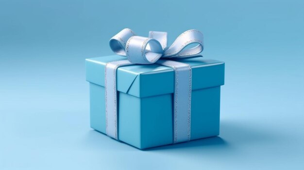 Disegno di scatola regalo d'amore blu di lusso con sfondo blu