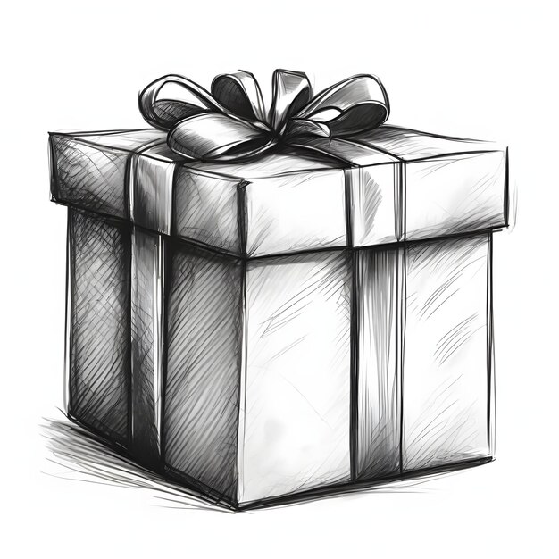 Disegno di scatola regalo su sfondo bianco