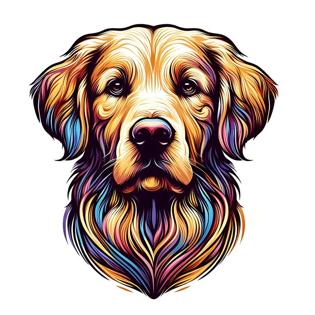 Disegno di schizzo a matita viso Golden Retriever