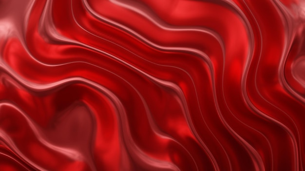 Disegno di sfondo astratto rosso con linee ondulate nel rendering 3d