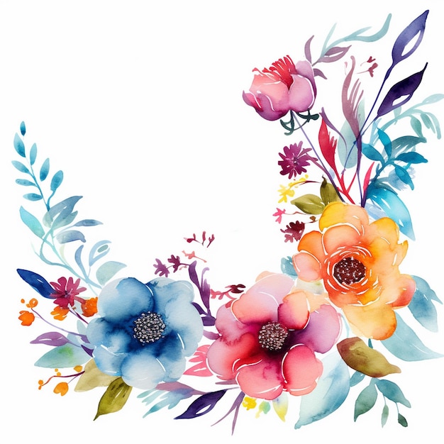 Disegno di sfondo floreale astratto ad acquerello colorato