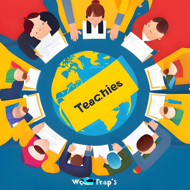 Disegno di sfondo illustrato per la Giornata Internazionale degli Insegnanti
