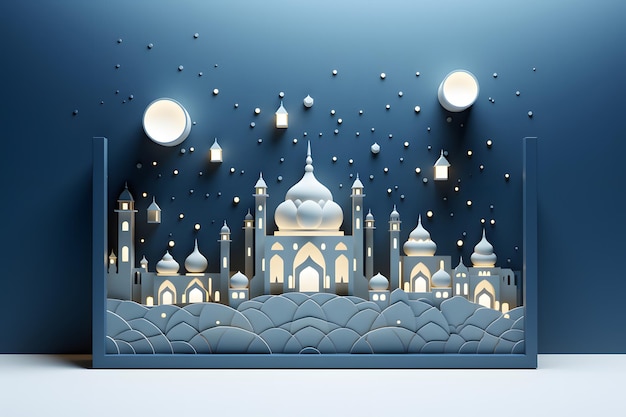 Disegno di sfondo incorniciato del Ramadan