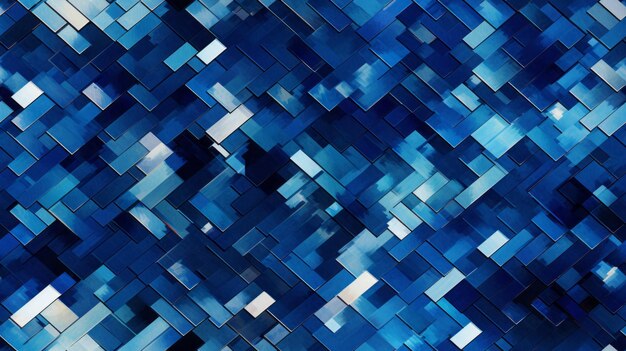 Disegno di sfondo senza cuciture con uno stile futuristico astratto con linee angolari e forme geometriche blu che si intersecano e si sovrappongono