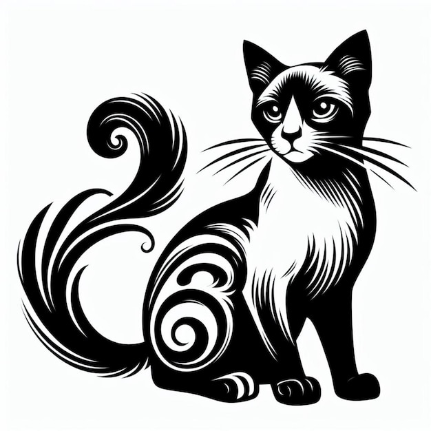 disegno di tatuaggio di gatto