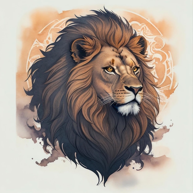 Disegno di tatuaggio di leone in stile tradizionale T-shirt design vector art